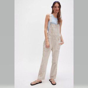 Free People x Driftwood Jeans Porcelain Etched Overalls Sand Dune Size S NWT
